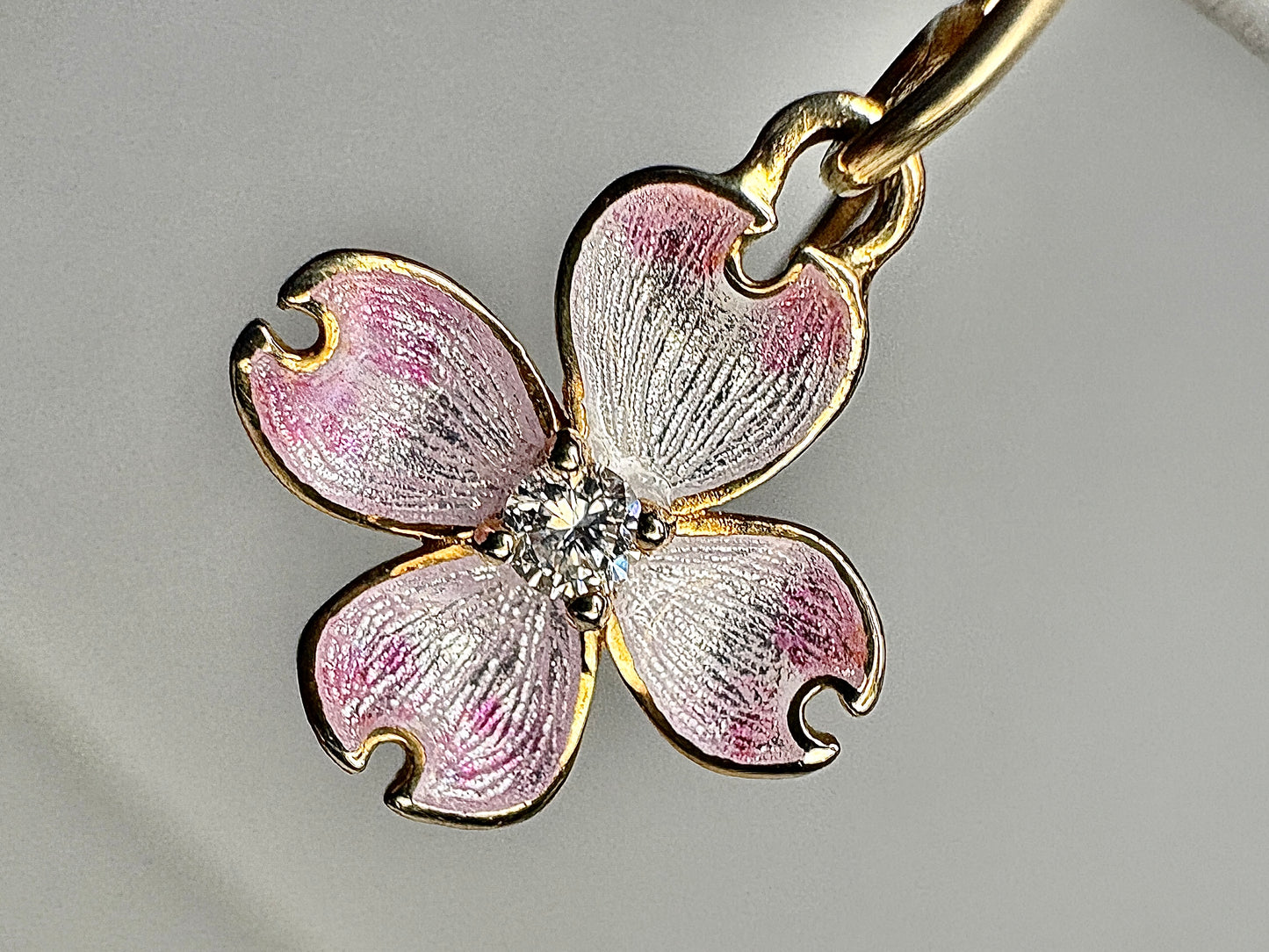 Silver.Gold Plated White Dogwood Wire Earrings. -Diamonds