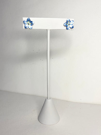 Blue Forget-Me-Not Post Earrings. Sterling Silver