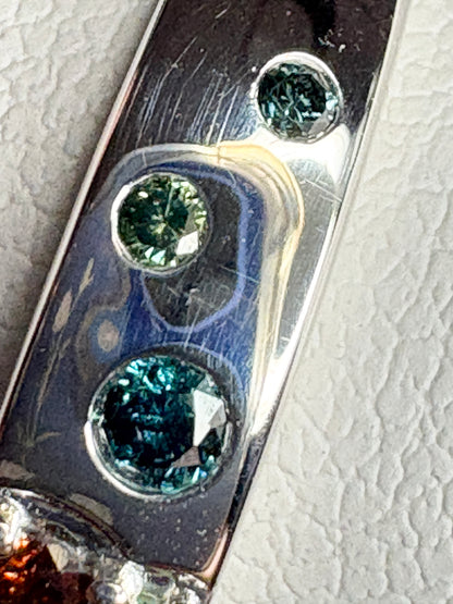 Multi Color Natural Diamond Band Ring in Sterling Silver 1/3ctw  size 7