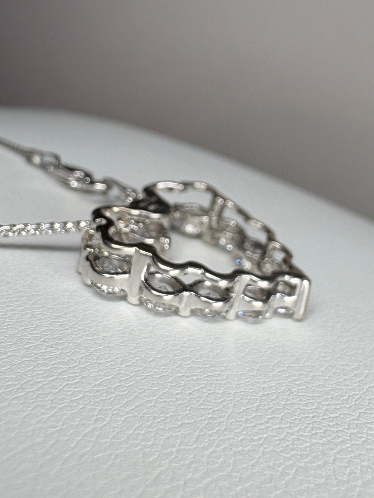 Lab Grown Diamond Heart Pendant Necklace Solid 14k White Gold 1.5ctw 18"