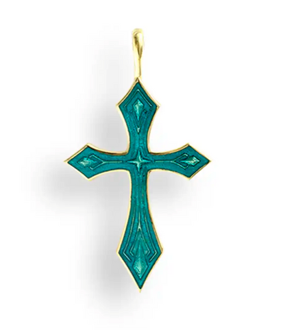 Silver.Gold Plated Blue Cross Pendant.