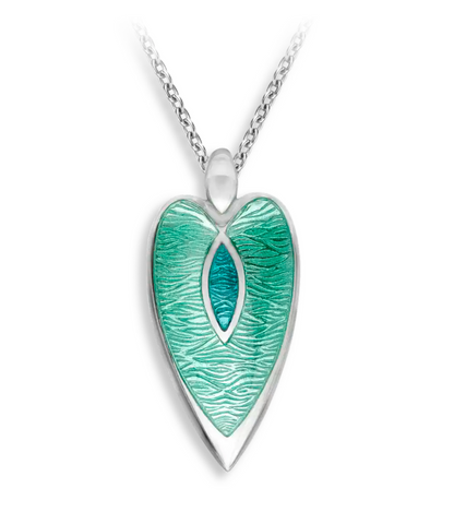 Turquoise Heart-Arrowhead Necklace. Sterling Silver