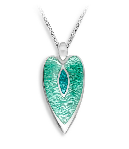 Turquoise Heart-Arrowhead Necklace. Sterling Silver