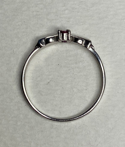 Petite Burmese Ruby Spade Arrowhead Design Ring in Sterling Silver size 8.5 - NewLifeJewelryVault