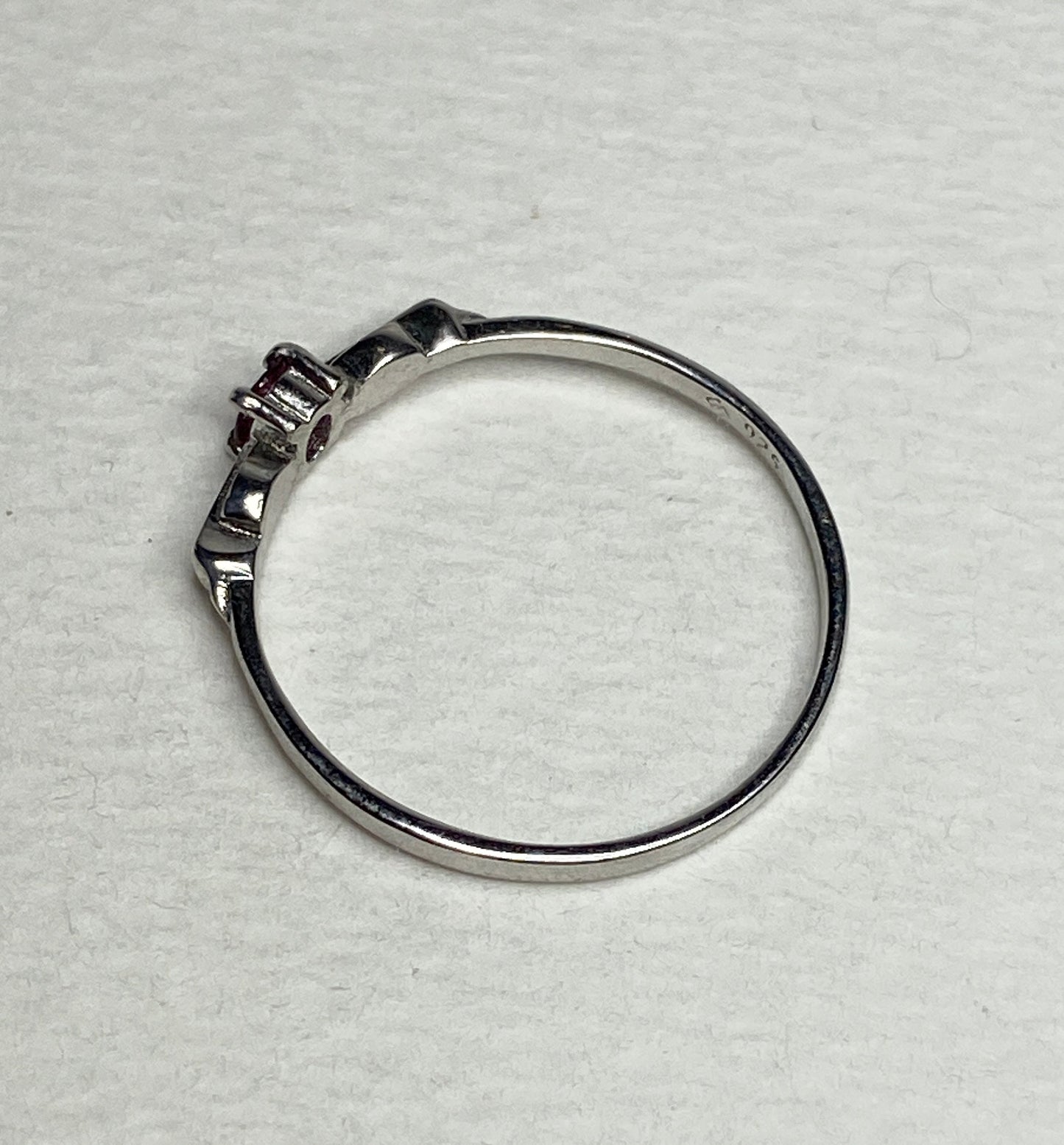 Petite Burmese Ruby Spade Arrowhead Design Ring in Sterling Silver size 8.5 - NewLifeJewelryVault