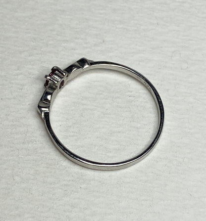 Petite Burmese Ruby Spade Arrowhead Design Ring in Sterling Silver size 8.5 - NewLifeJewelryVault