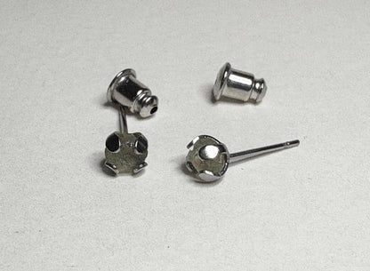 Yellow Natural Rough Matched MONTANA Sapphire Untreated Stud Earrings in Stainless steel