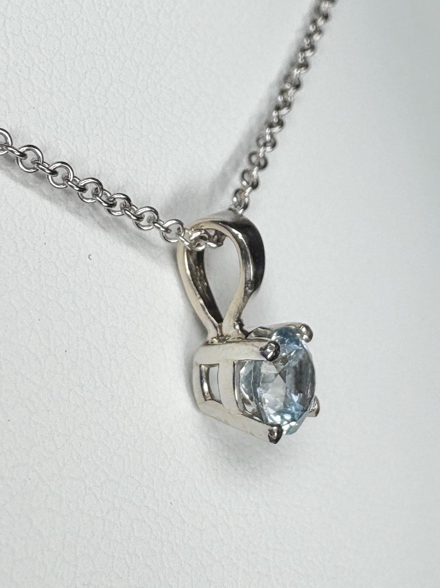 Montana Sapphire Natural Untreated Color Shift Solitaire Pendant Necklace in Solid 14k White Gold 16-17-18" Adjustable Chain - NewLifeJewelryVault