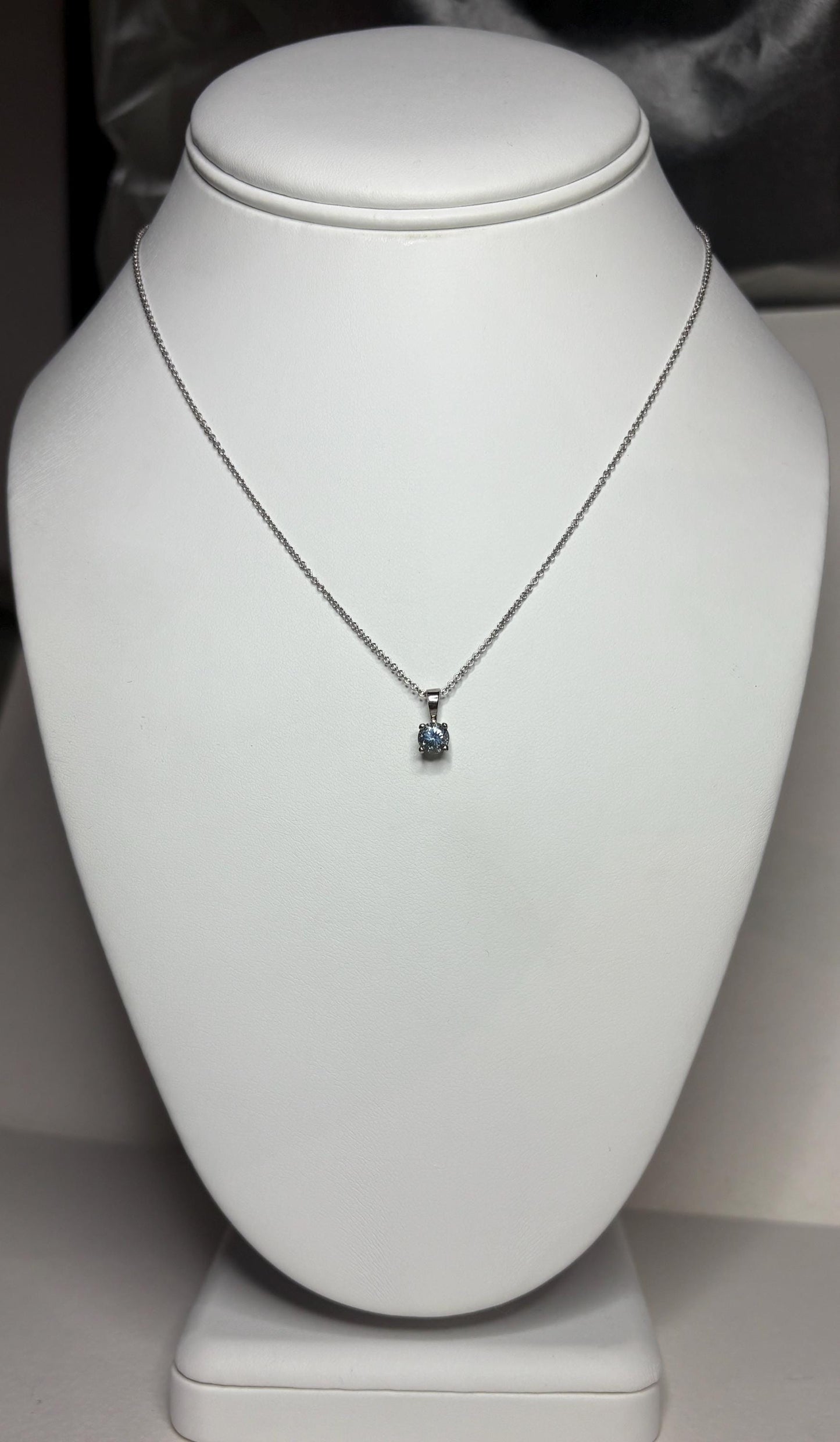 Montana Sapphire Natural Untreated Color Shift Solitaire Pendant Necklace in Solid 14k White Gold 16-17-18" Adjustable Chain - NewLifeJewelryVault