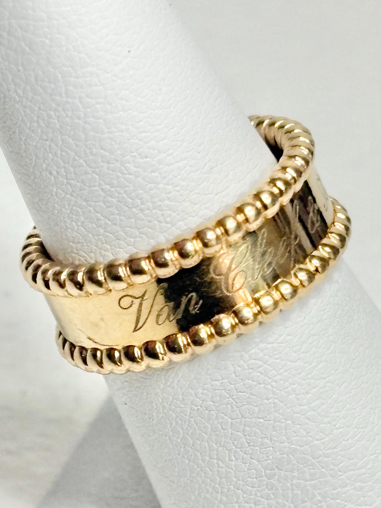 Van Cleef & Arpels Perlee Band Ring Solid 18k Gold size 53/6.5 - NewLifeJewelryVault