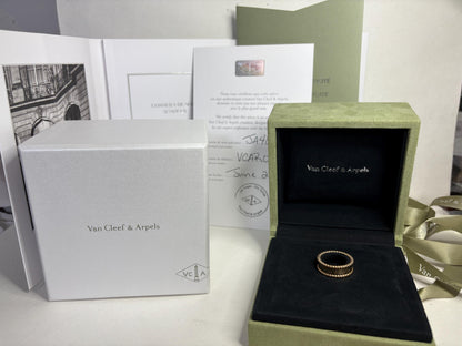 Van Cleef & Arpels Perlee Band Ring Solid 18k Gold size 53/6.5 - NewLifeJewelryVault