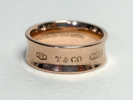 Tiffany and Co 1837 Concave Rose Gold Metal Comfort Fit Band Ring size 7 - NewLifeJewelryVault