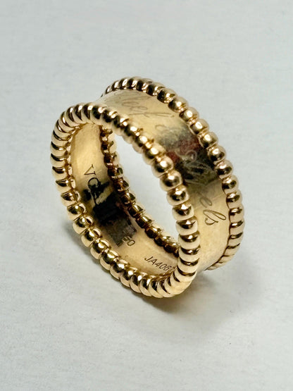 Van Cleef & Arpels Perlee Band Ring Solid 18k Gold size 53/6.5 - NewLifeJewelryVault