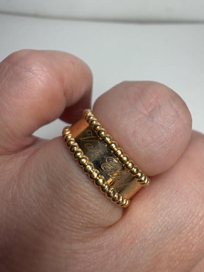 Van Cleef & Arpels Perlee Band Ring Solid 18k Gold size 53/6.5 - NewLifeJewelryVault