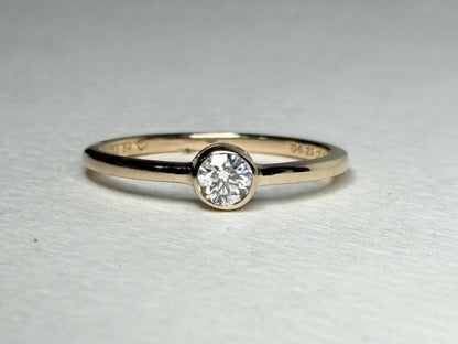 Pandora Lab-Grown Diamond .25ct Bezel Set Solitaire Ring in Solid 14k Gold size 6.5 - NewLifeJewelryVault