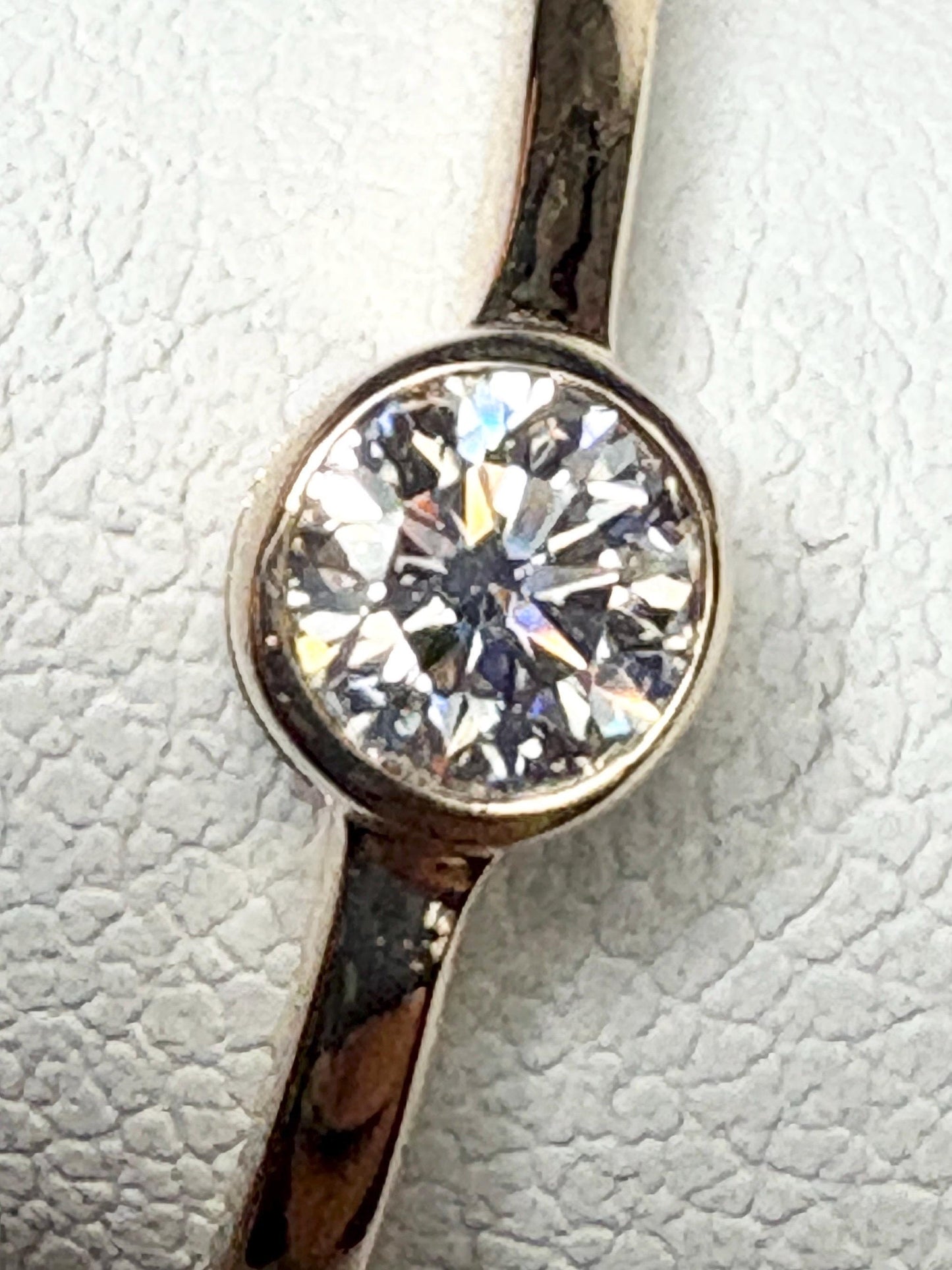 Pandora Lab-Grown Diamond .25ct Bezel Set Solitaire Ring in Solid 14k Gold size 6.5 - NewLifeJewelryVault