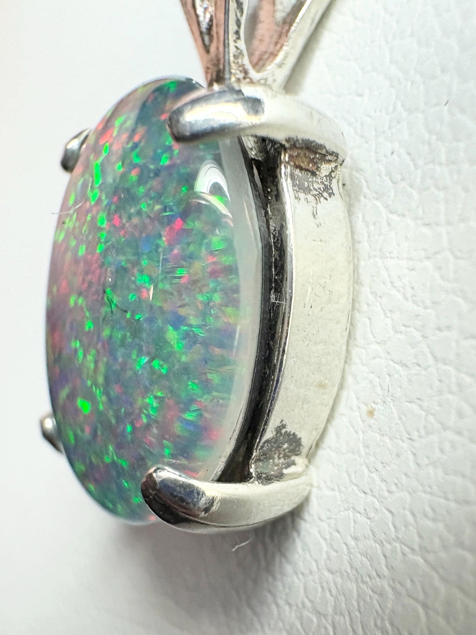 Sterling silver pendant with an Australian opal triplet.