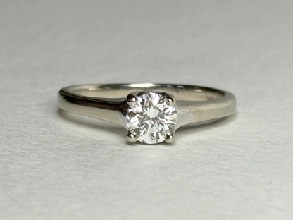 Classic Diamond Solitaire Engagement Ring in Solid 14k White Gold .56ct ctr size 6 - NewLifeJewelryVault