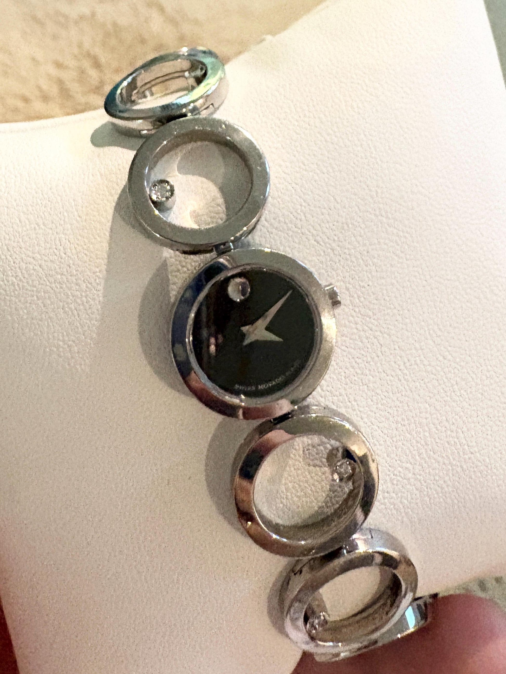 Ladies Movado Ono Wristwatch with Museum Dial and Natural Diamond Bracelet 8" - NewLifeJewelryVault