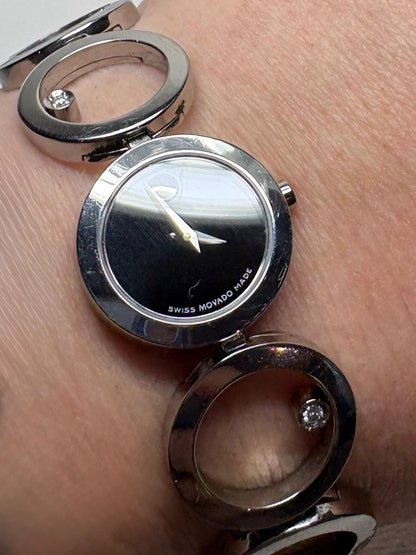 Ladies Movado Ono Wristwatch with Museum Dial and Natural Diamond Bracelet 8" - NewLifeJewelryVault