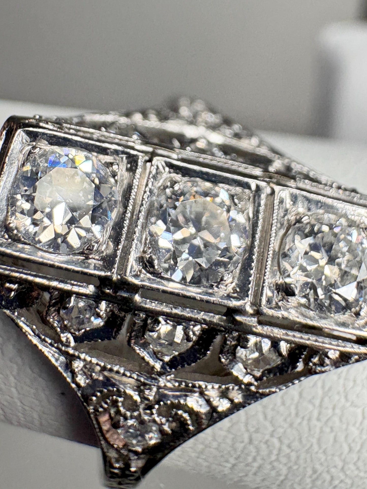 Art Deco Diamond Ring in Platinum .70ctw 4g size 6 - NewLifeJewelryVault