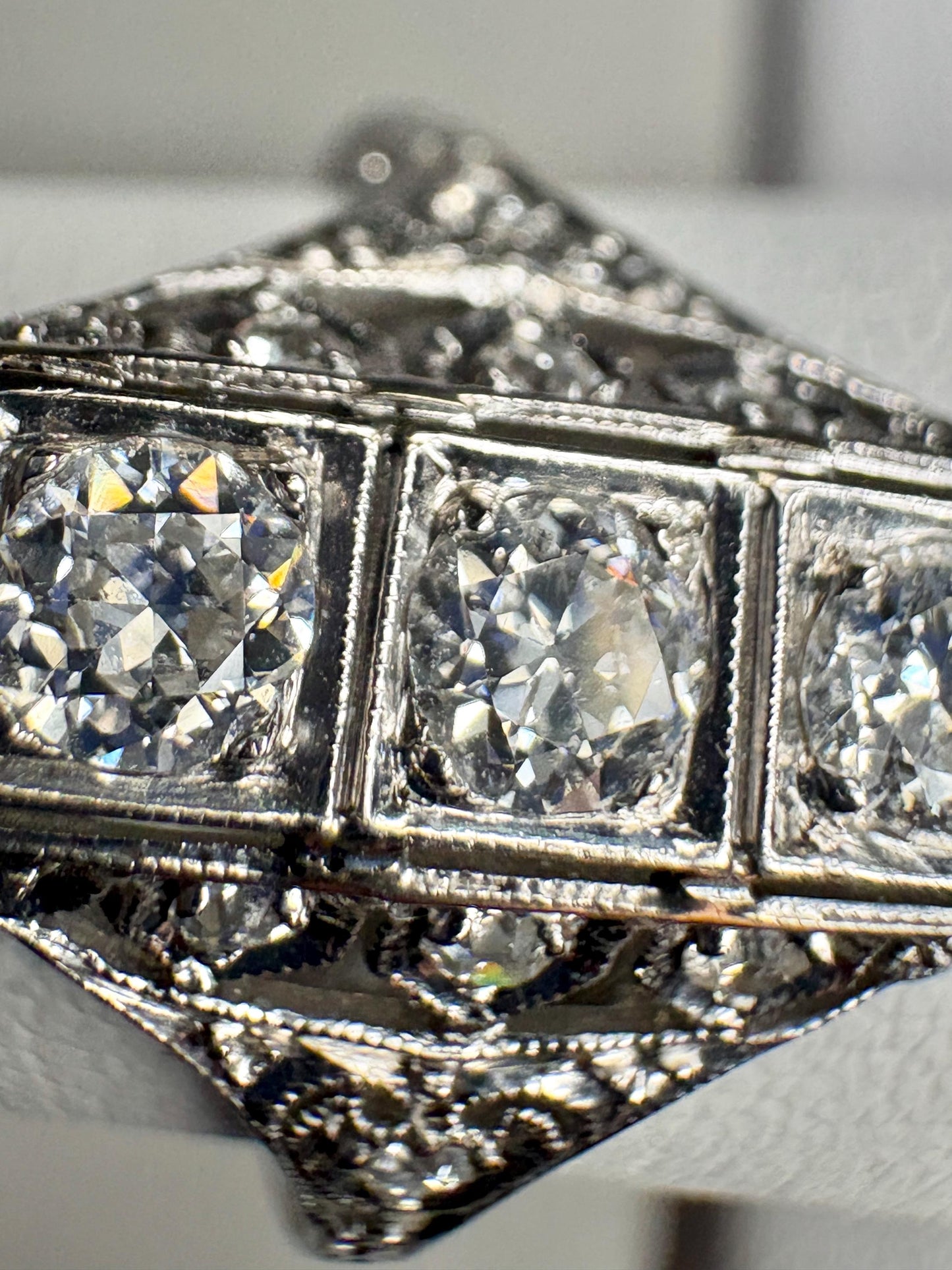 Art Deco Diamond Ring in Platinum .70ctw 4g size 6 - NewLifeJewelryVault