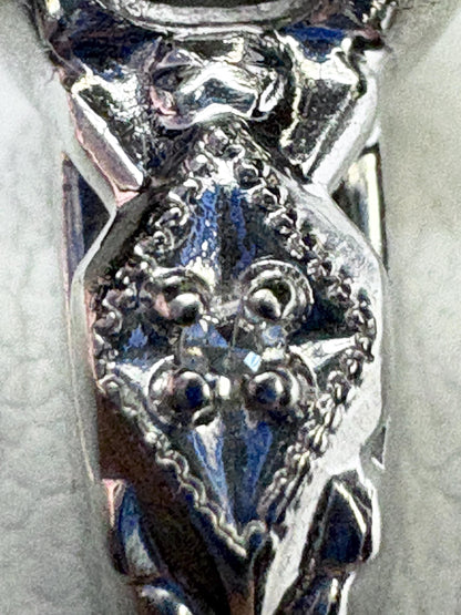 Retro Diamond Solitaire Ring Solid 14k White Gold size 6.75 - NewLifeJewelryVault