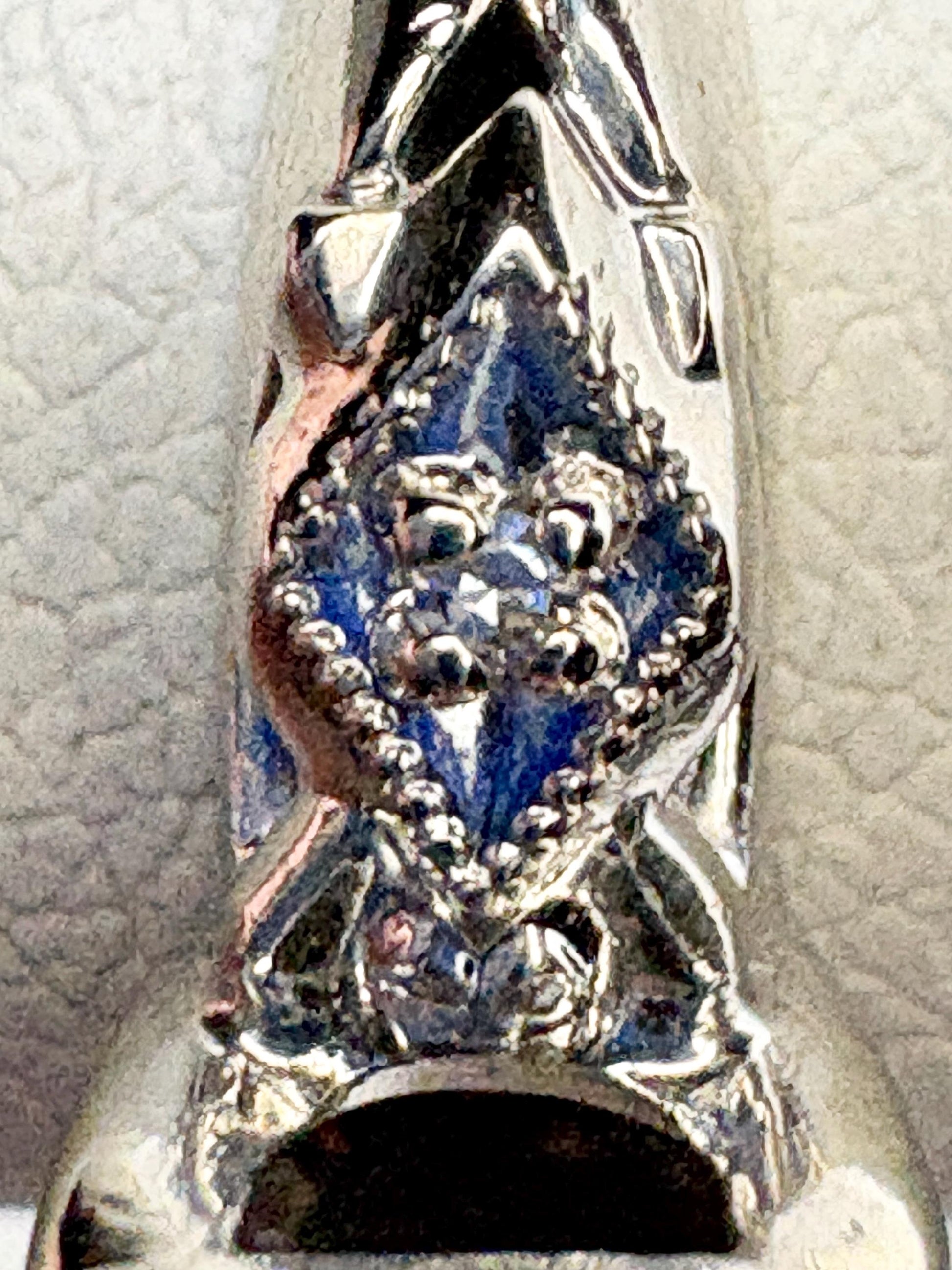 Retro Diamond Solitaire Ring Solid 14k White Gold size 6.75 - NewLifeJewelryVault