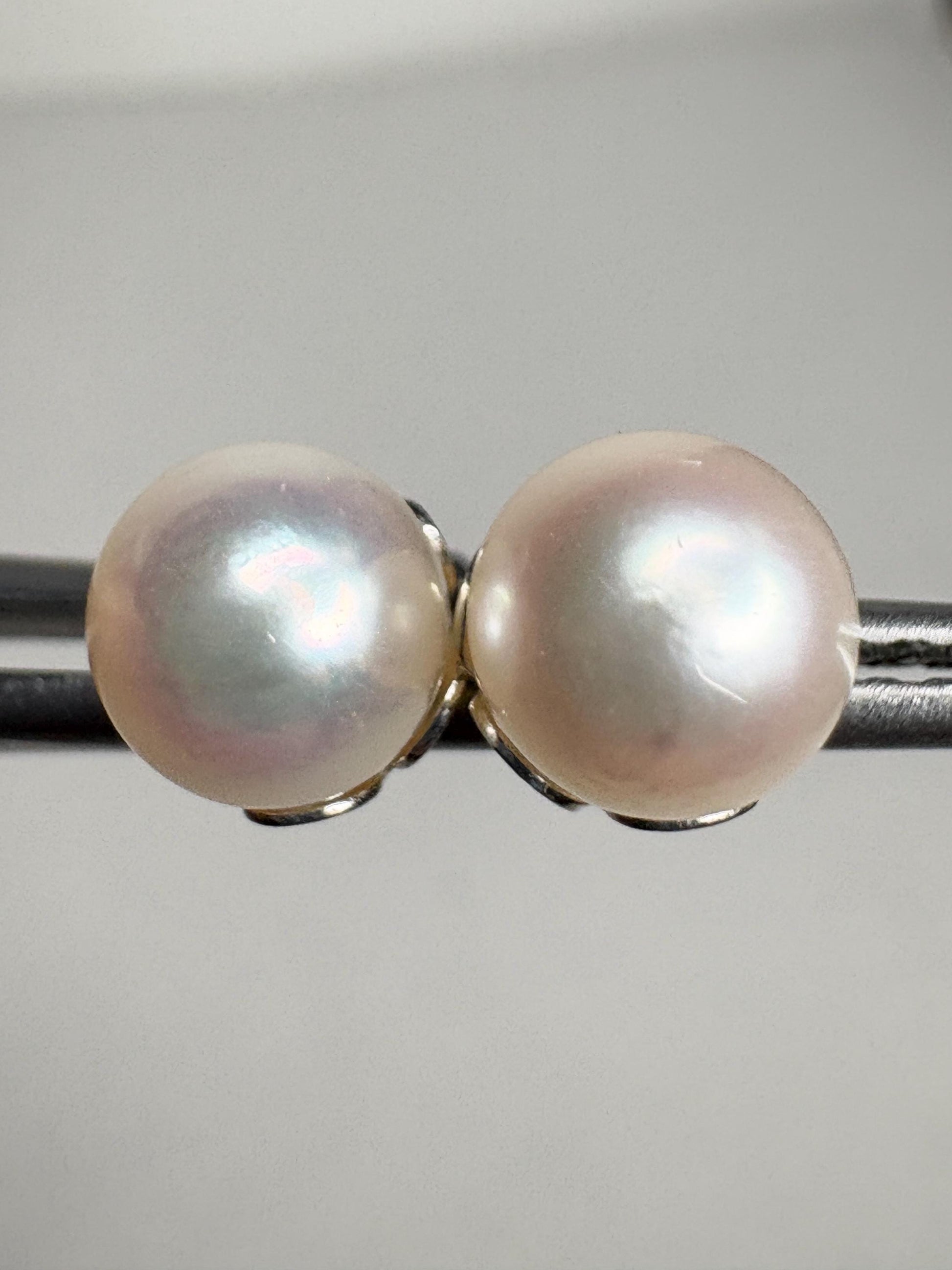 Akoya Cultured Pearl Stud Earrings 6.85mm - NewLifeJewelryVault