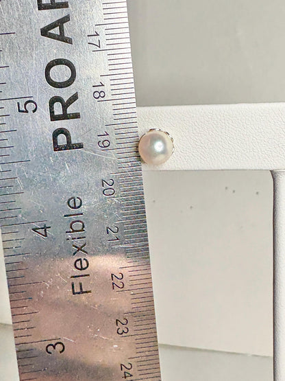 Akoya Cultured Pearl Stud Earrings 6.85mm - NewLifeJewelryVault