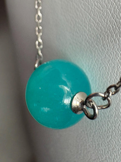 Fine Untreated Russian Amazonite Bead Necklace in Sterling Silver Choice 17" or 19" - NewLifeJewelryVault
