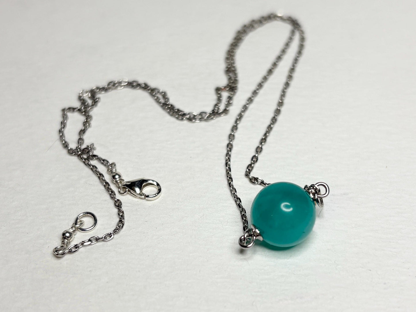 Fine Untreated Russian Amazonite Bead Necklace in Sterling Silver Choice 17" or 19" - NewLifeJewelryVault
