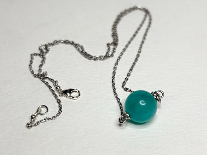Fine Untreated Russian Amazonite Bead Necklace in Sterling Silver Choice 17" or 19" - NewLifeJewelryVault