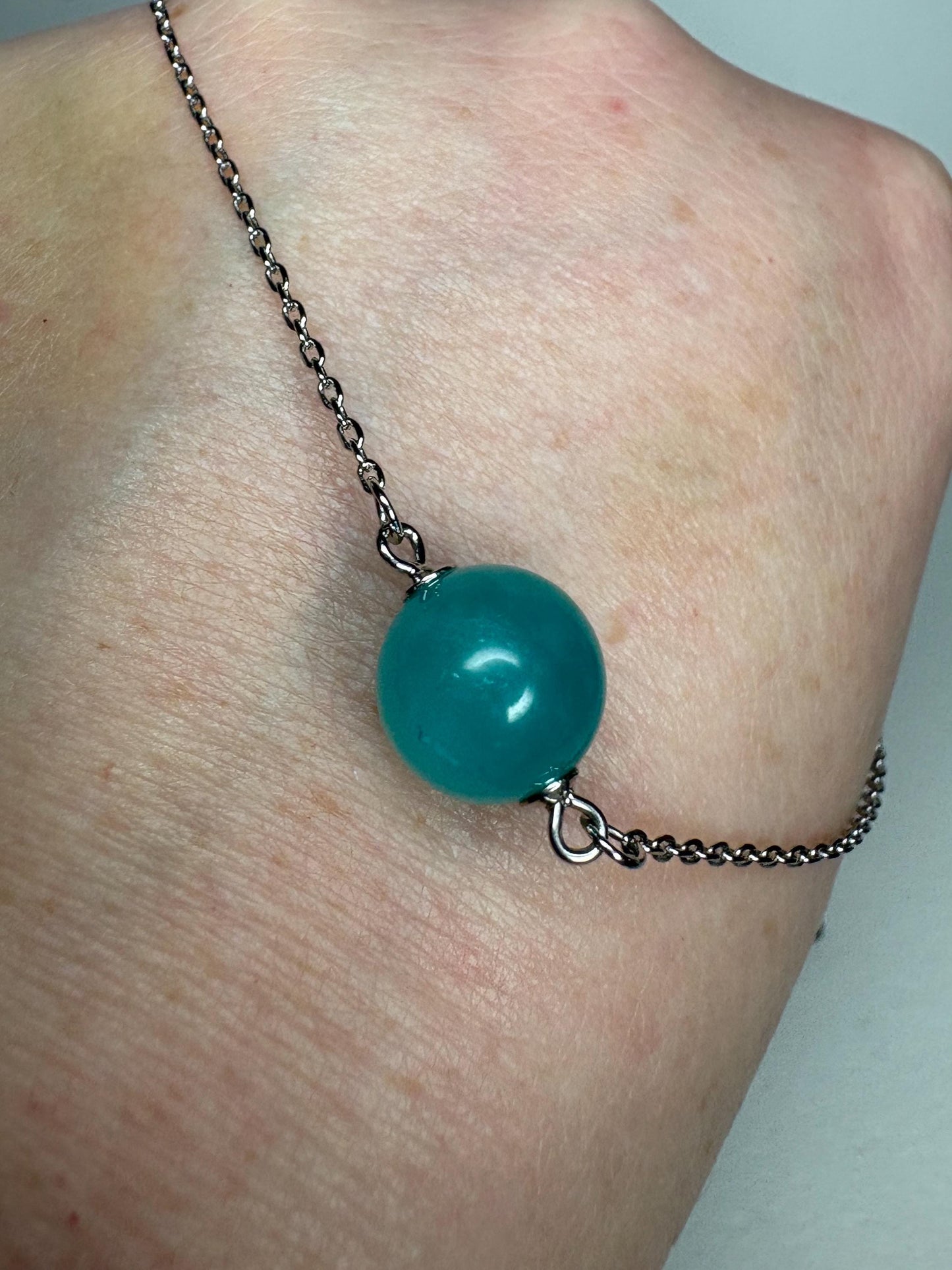 Fine Untreated Russian Amazonite Bead Necklace in Sterling Silver Choice 17" or 19" - NewLifeJewelryVault