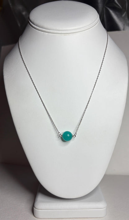 Fine Untreated Russian Amazonite Bead Necklace in Sterling Silver Choice 17" or 19" - NewLifeJewelryVault