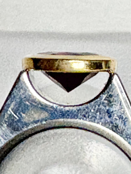Stunning Rhodolite Garnet Bezel Set Ring Solid 18k and Metal 7.1g size 5.25 - NewLifeJewelryVault