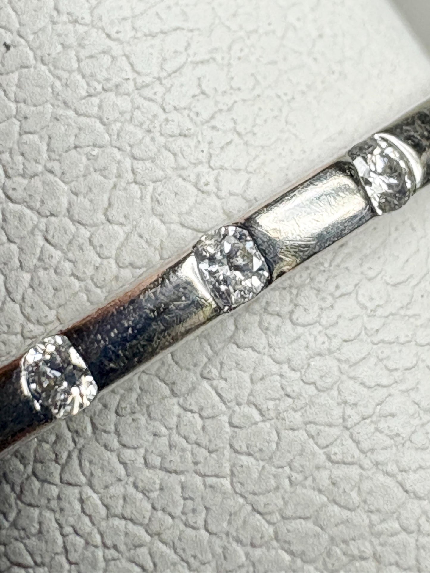 Diamond Accented Stackable Band Ring Solid 10k White Gold .12ctw size 7 - NewLifeJewelryVault
