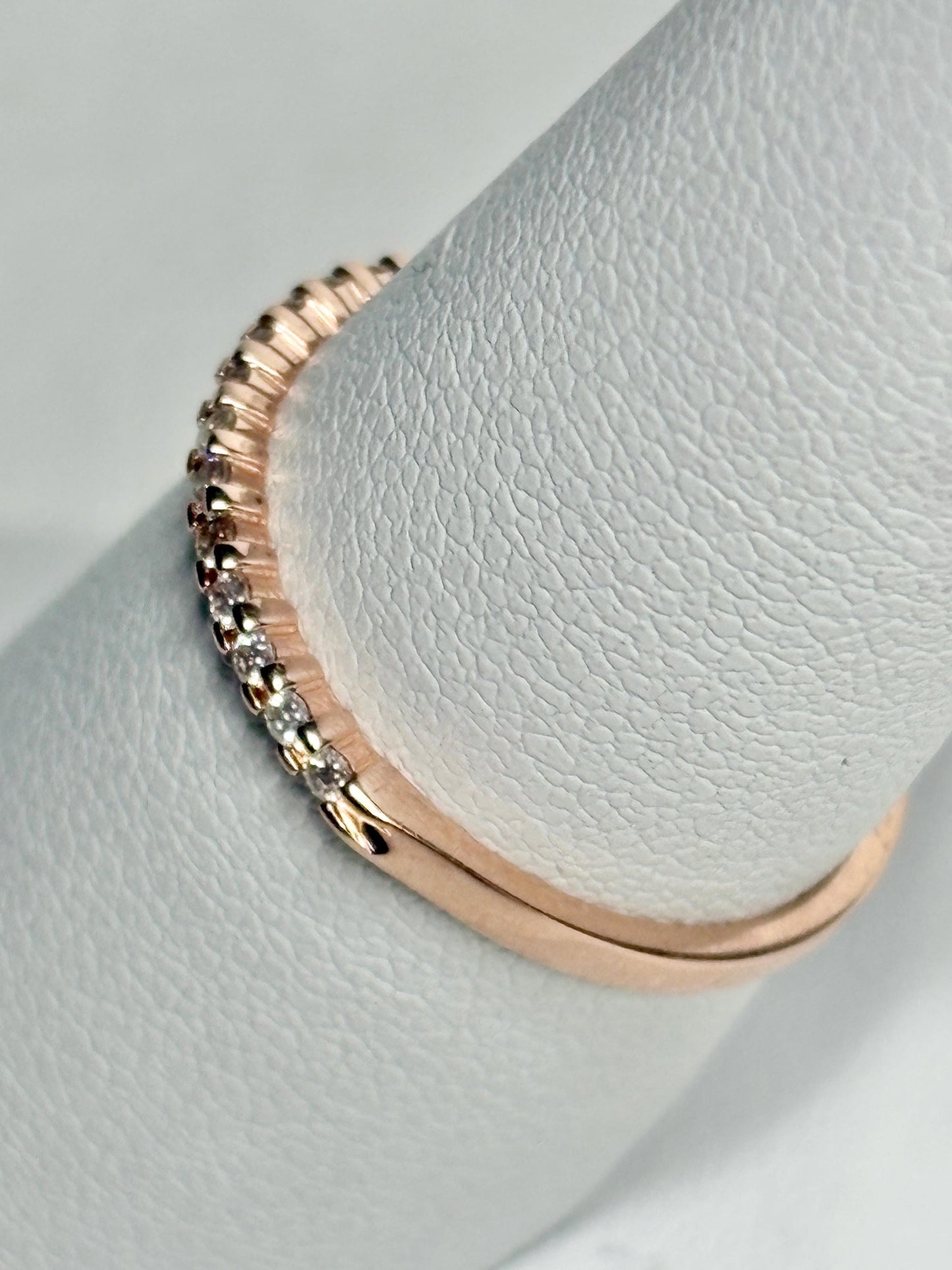 Diamond Band Ring Solid 14k Rose Gold .20ctw size 7.5 - NewLifeJewelryVault