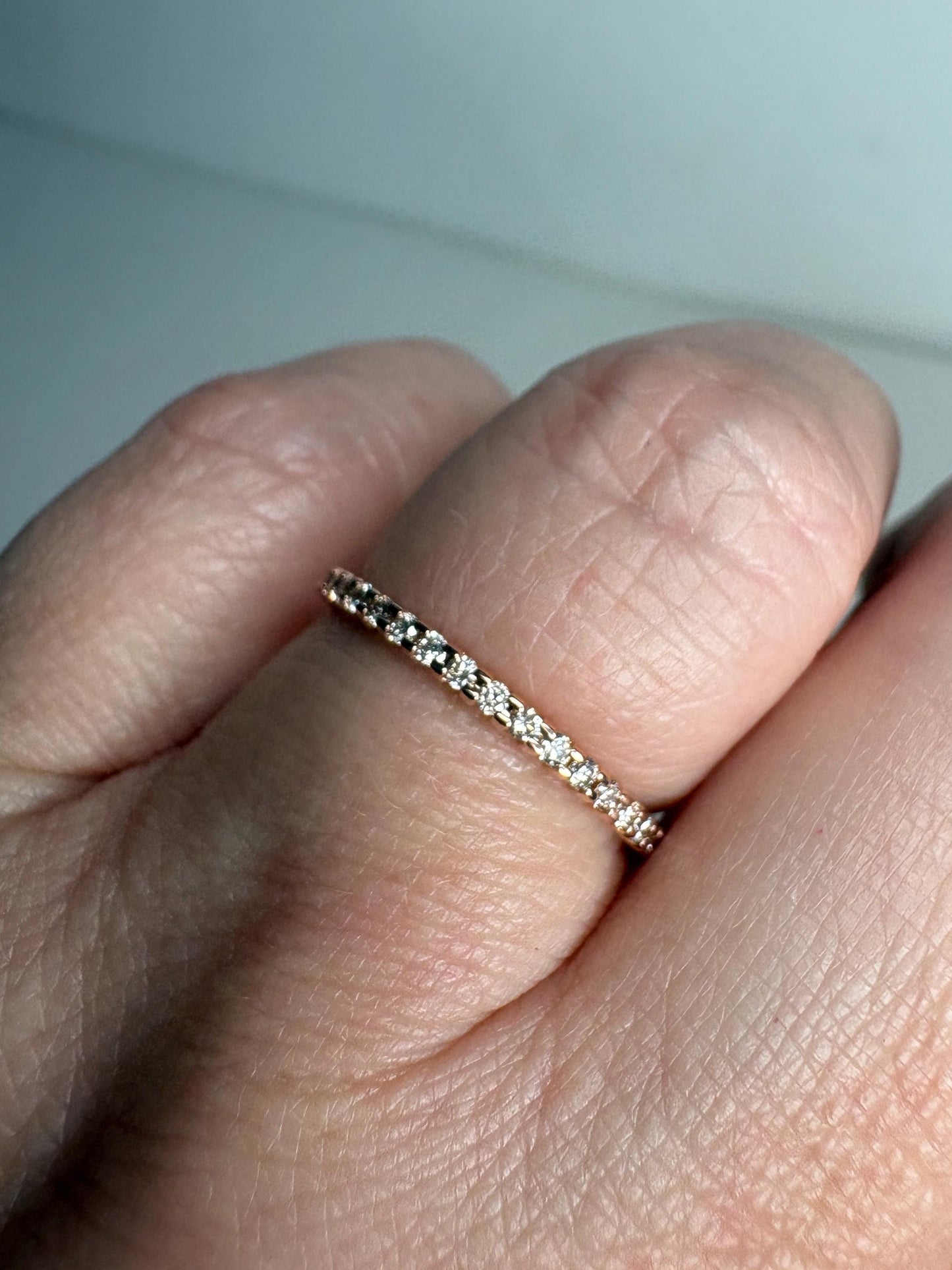 Diamond Band Ring Solid 14k Rose Gold .20ctw size 7.5 - NewLifeJewelryVault