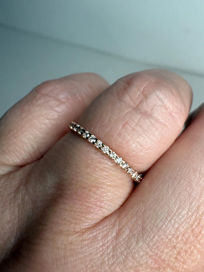 Diamond Band Ring Solid 14k Rose Gold .20ctw size 7.5 - NewLifeJewelryVault