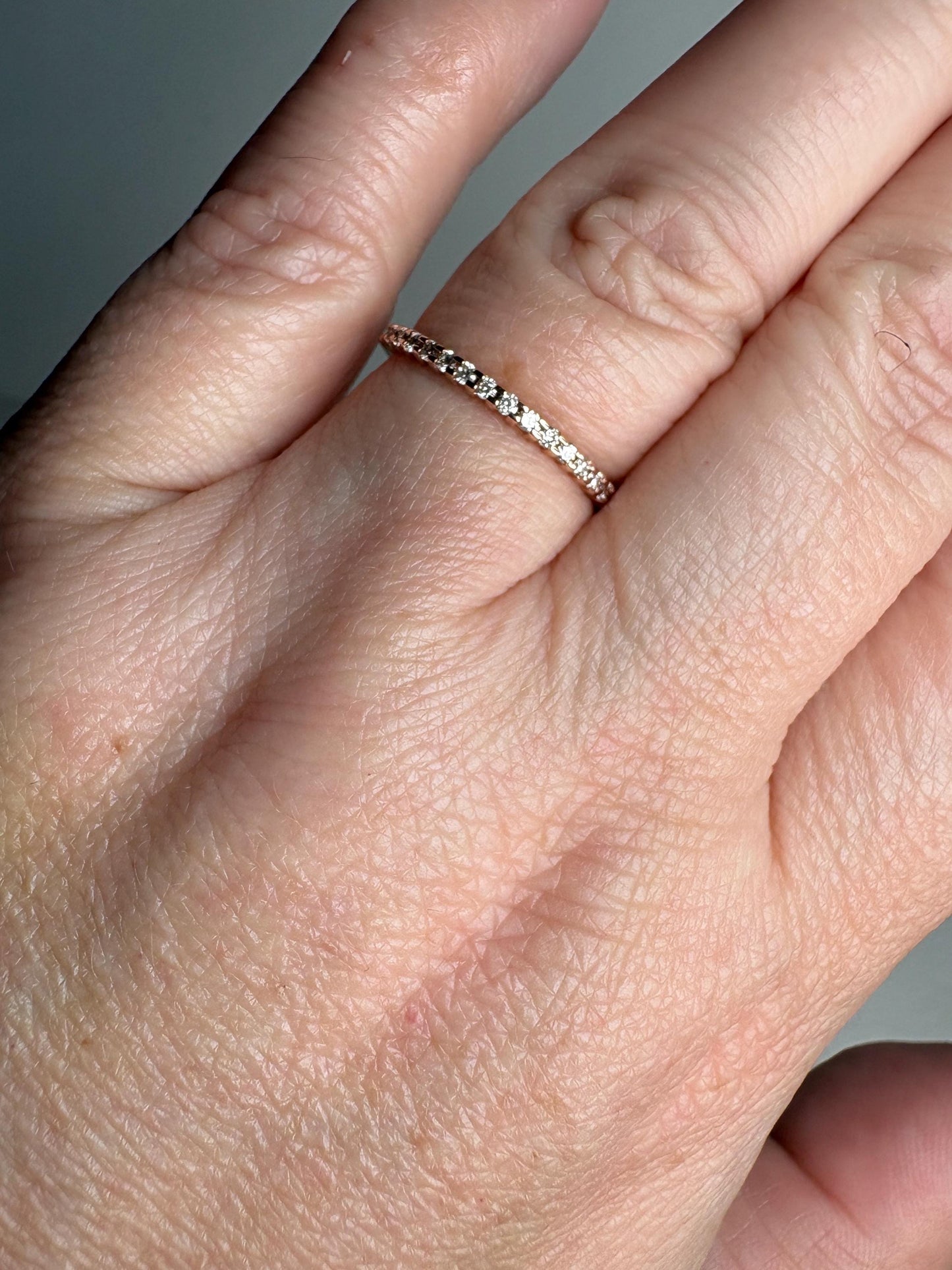 Diamond Band Ring Solid 14k Rose Gold .20ctw size 7.5 - NewLifeJewelryVault
