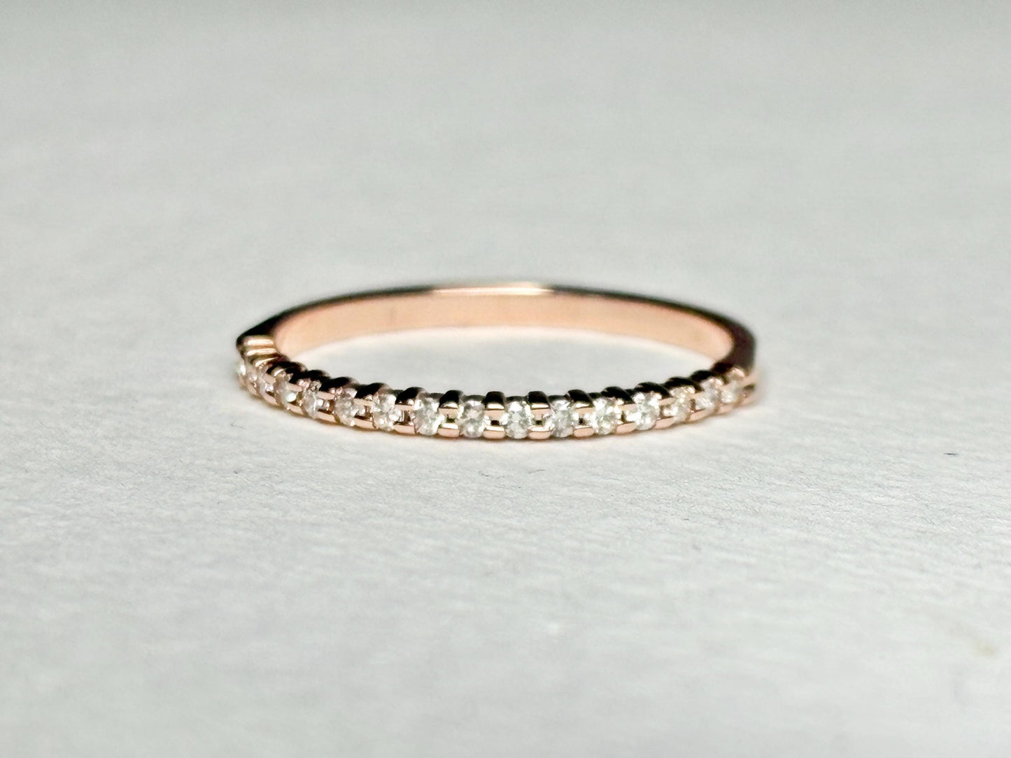Diamond Band Ring Solid 14k Rose Gold .20ctw size 7.5 - NewLifeJewelryVault