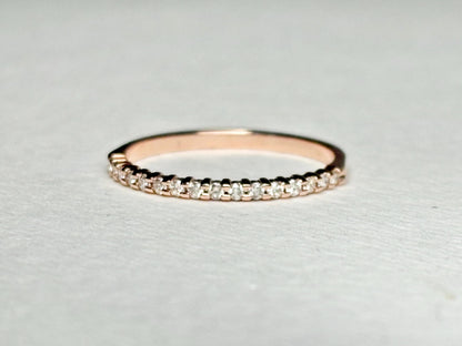 Diamond Band Ring Solid 14k Rose Gold .20ctw size 7.5 - NewLifeJewelryVault