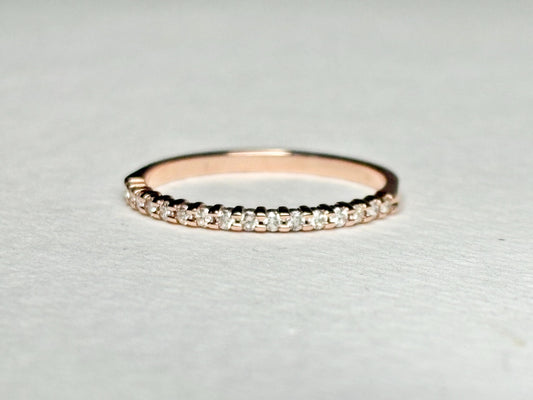 Diamond Band Ring Solid 14k Rose Gold .20ctw size 7.5 - NewLifeJewelryVault