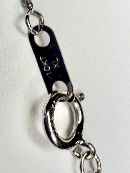 Sapphire and Diamond Pear Pendant Necklace Solid 14k and 10k White Gold 18" - NewLifeJewelryVault