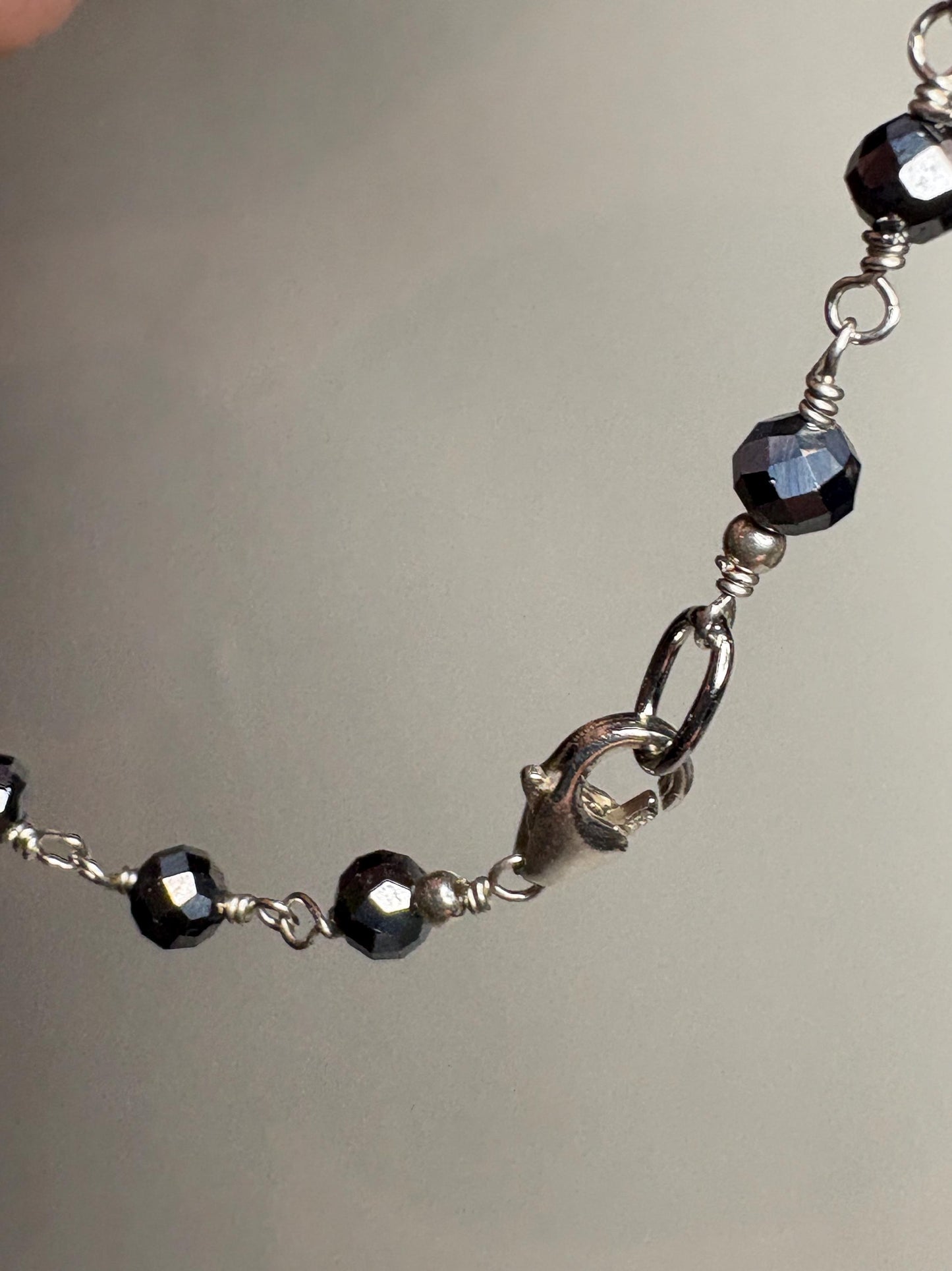 Terahertz Sterling Silver 4mm Faceted Beaded Necklace 18" - NewLifeJewelryVault