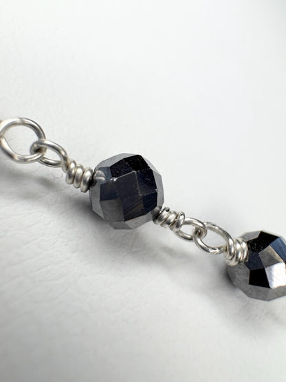 Terahertz Sterling Silver 4mm Faceted Beaded Necklace 18" - NewLifeJewelryVault