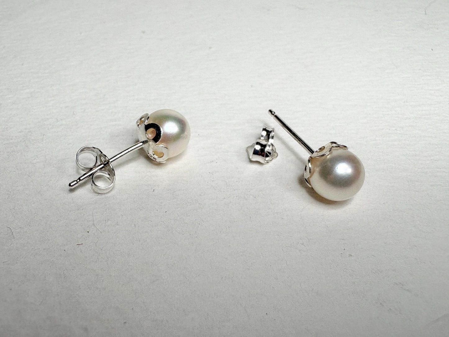 Akoya Cultured Pearl Stud Earrings 6.85mm - NewLifeJewelryVault
