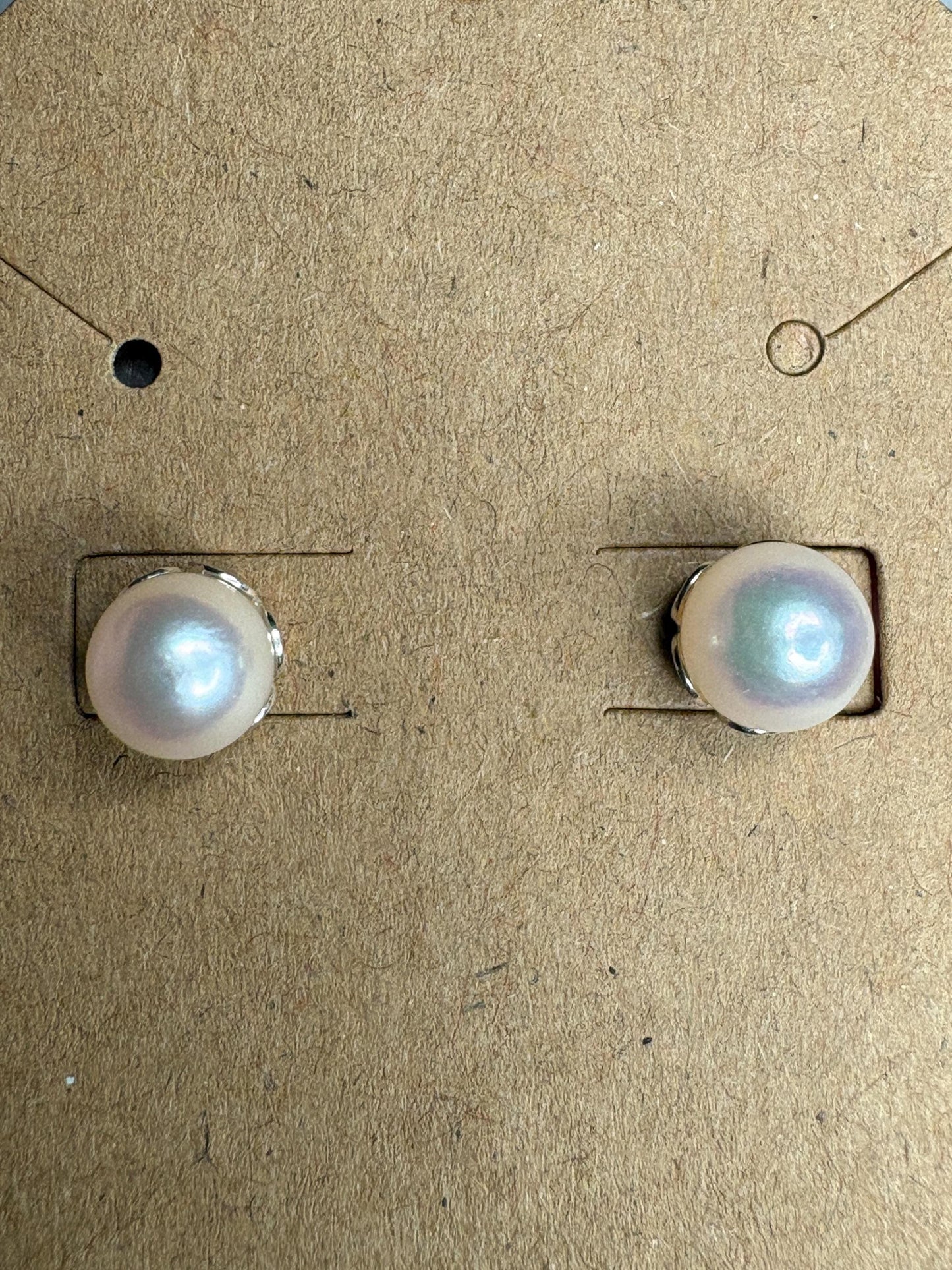 Akoya Cultured Pearl Stud Earrings 6.85mm - NewLifeJewelryVault