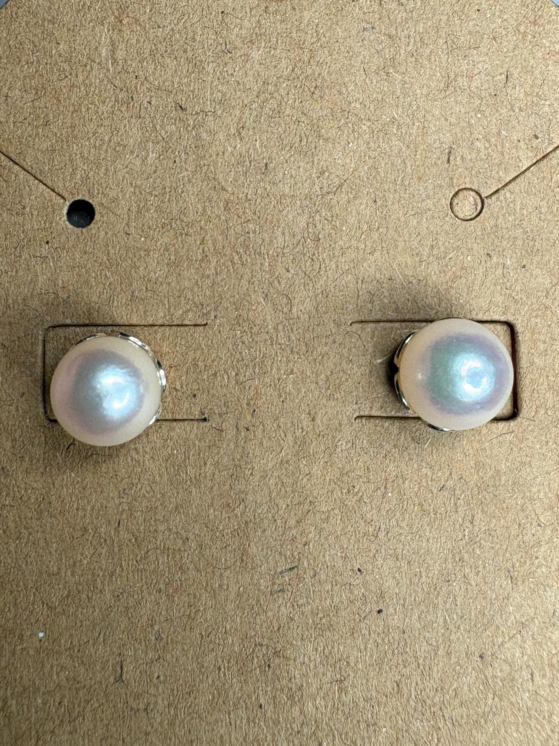 Akoya Cultured Pearl Stud Earrings 6.85mm - NewLifeJewelryVault